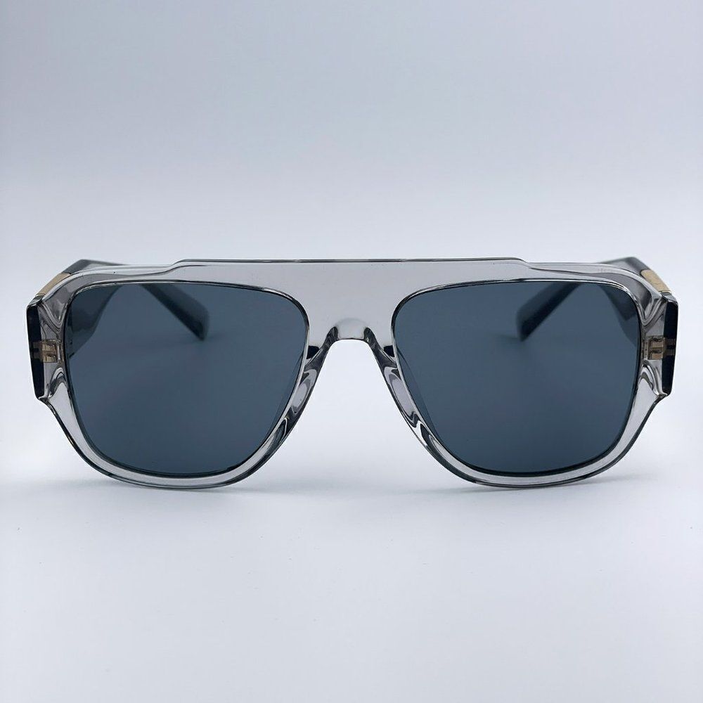 NEW Versace VE4436U 530580 Transparent Gray Blue Pilot Unisex Sunglasses